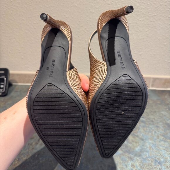 Kenneth Cole Quinnly Shitake Rhinestone Slingback Pumps - Picture 6 of 7